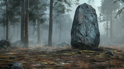 A solitary grave situated in a lush green meadow beneath a cloudy sky