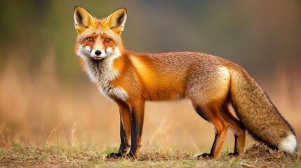 Fototapeta premium Red Fox Standing in Grass Wildlife Photography
