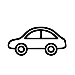 Fototapeta premium Minimalist black and white car icon, transportation and vehicle concept