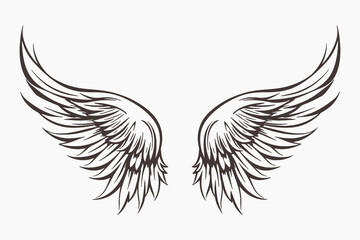 Fototapeta premium Elegant black angel wings illustration