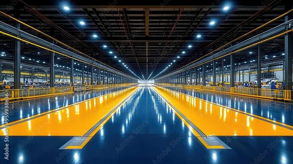 Poster lean manufacturing practices focused on optimizing assembly line processes