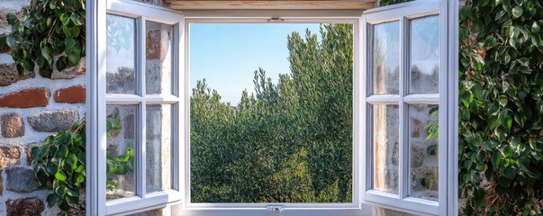 Open window with a breeze blowing in, symbolizing fresh air and new opportunities