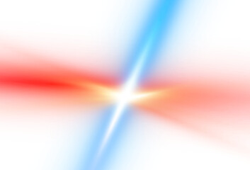 Transparent lens flare effect. Neon glowing lights rays overlay effect transparent background.