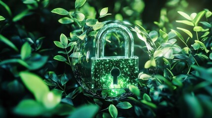 Green Lock in a Nature Setting