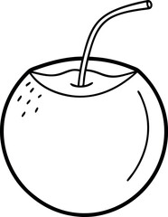 Simple Line Art of Cherry with Stem on White Background for Minimalist Design