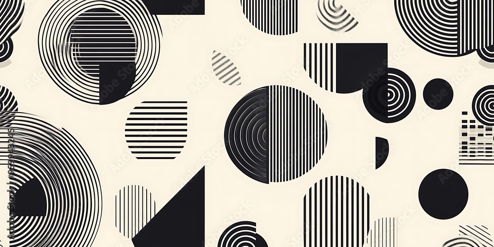 Aufkleber minimalist geometric patterns featuring clean, sharp lines and abstract shapes in monochrome and pas