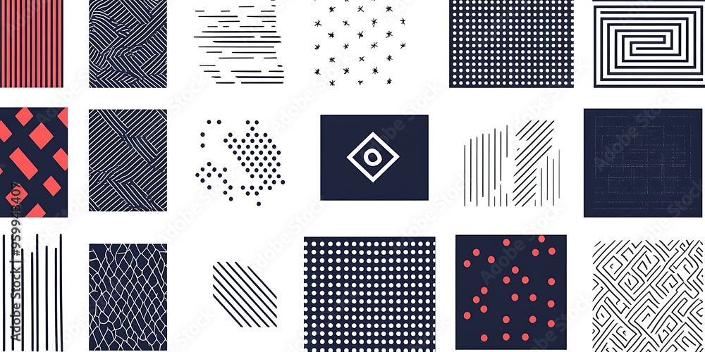 Poster minimalist geometric patterns featuring clean, sharp lines and abstract shapes in monochrome and pas