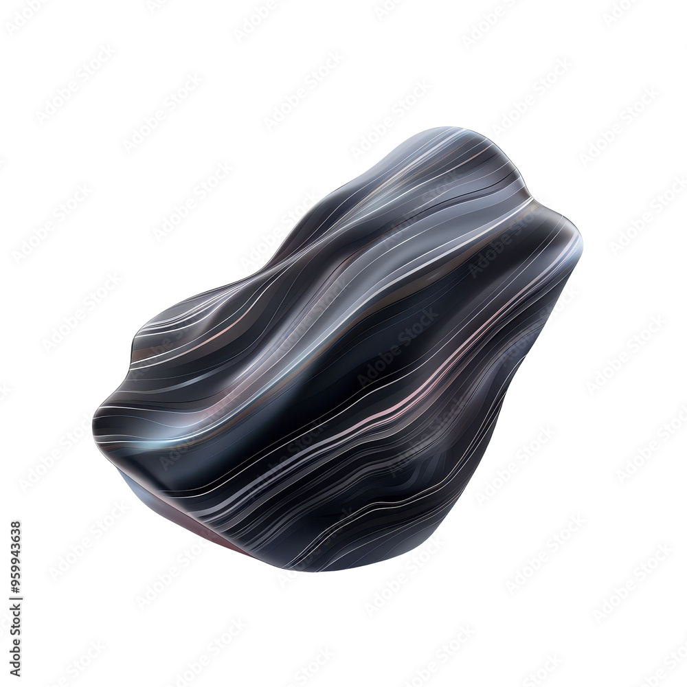 Canvas Prints a black and white rock with a wavy pattern
