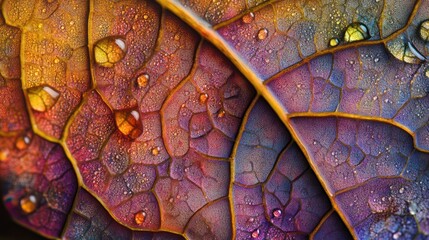 Fototapeta premium Macro Photography of Dewdrops on a Leaf