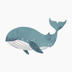 Fototapeta premium Whale illustration, minimalist design