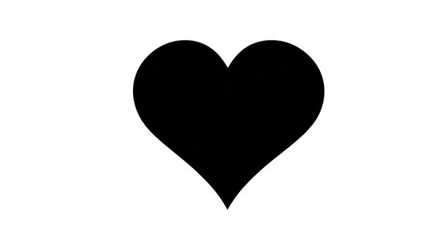  A simple black heart icon on a white background, symbolizing love, emotion, or care in a minimalist style.
