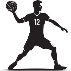 Obraz premium handball player vector design clipart flat style artwork