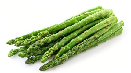 Effective Boiled asparagus on white background