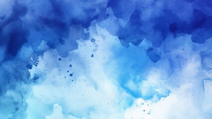 Fototapeta premium Blue watercolour painting texture background