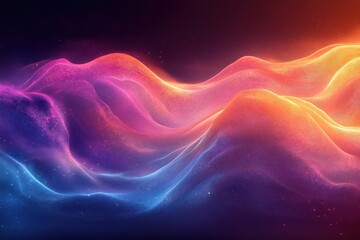 dynamic digital wave design fluid neon lines swirling against dark background vibrant blues and purples futuristic tech aesthetic abstract motion