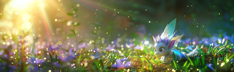 Discover the magic of nature with this enchanting fairy creature bathed in ethereal ligh