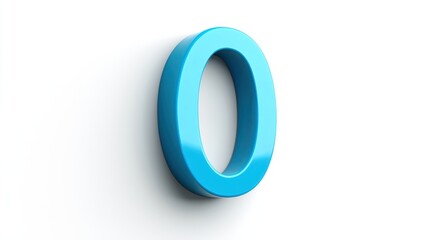 A zero icon with a shadow effect, creating a 3D appearance on a white background.