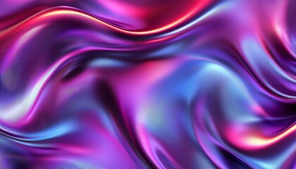 Glowing multicolored fabric-like wave, smooth and shiny texture, abstract art, 3D illustration