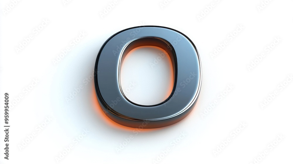Poster a zero icon with a shadow effect, creating a 3d appearance on a white background.