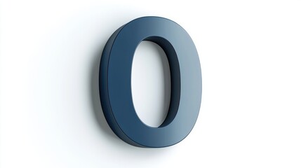 A zero icon with a shadow effect, creating a 3D appearance on a white background.