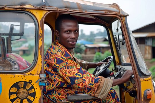 African transport. Taxi driver Africa.