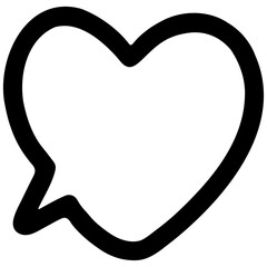 Heart speech bubble doodle isolated. Hand drawn speech bubble element vector.