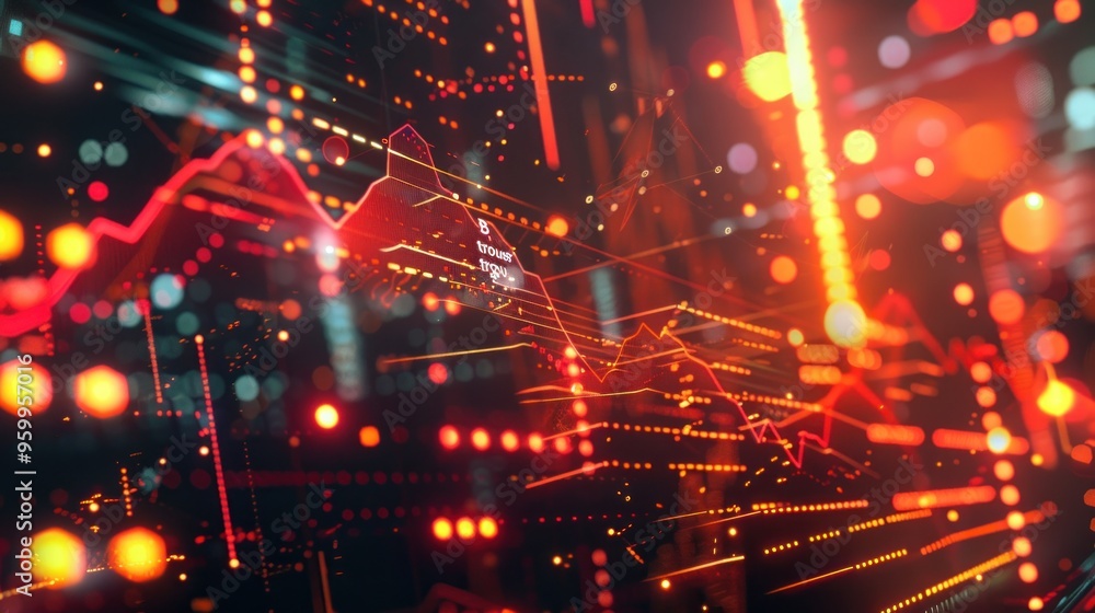 Poster abstract visualization of financial data