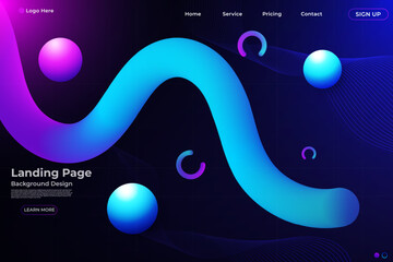 3D blue gradient color abstract shape fluid colorful background design. Futuristic web banner template with a fluid shape. Web cover page. Liquid gradient color web landing page design. 