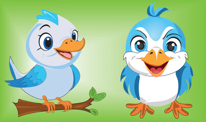 Bird Animal Cartoon Vector Design.