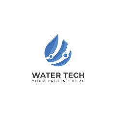 Creative Water technology logo design template