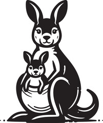 Fototapeta premium kangaroo vector design clipart flat style artwork