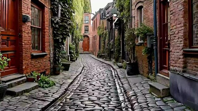 a cobblestone street in Philadelphia 