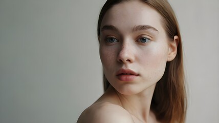 "A young woman with beautiful skin."
