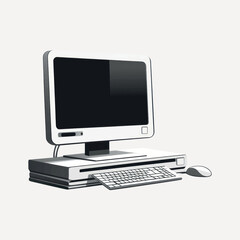 Fototapeta premium Vintage computer with keyboard mouse