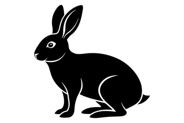 Rabbit Silhouette Vector Illustration - Animal Wildlife Clipart