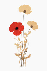 Elegant floral minimalist art