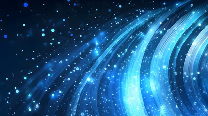Obraz premium Abstract Blue Background with Glowing Lines and Particles