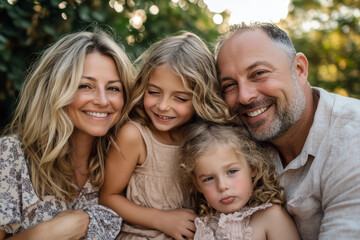 Fototapeta premium Family Happiness Captured, A Smiling Family Portrait