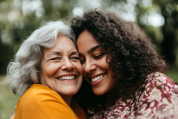 Fototapeta premium Senior Mother and Mature Daughter in Loving Harmony