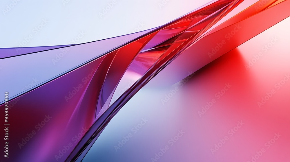 Wall mural Abstract Red and Purple Geometric Shapes Background