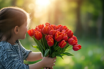Fototapeta premium Springtime Love, Tulips for Mother's Day