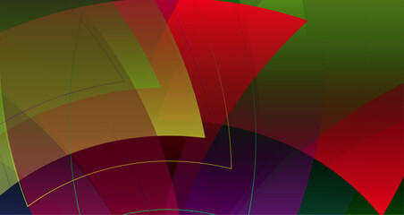 Fototapeta premium Vibrant Geometric Patterns with Colorful Triangles on Dark Background