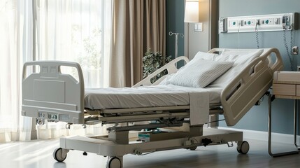 White and sterile medical room with advanced ultrasound technology.