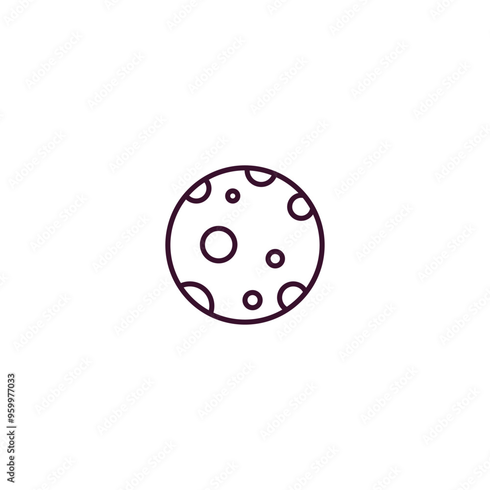 Poster big moon outline icon. linear vector from astronomy concept. thin line big moon icon isolated on whi