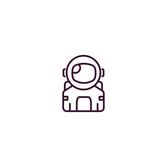 astronaut user outline icon. Linear vector from astronomy concept. Thin line astronaut user icon isolated on white background