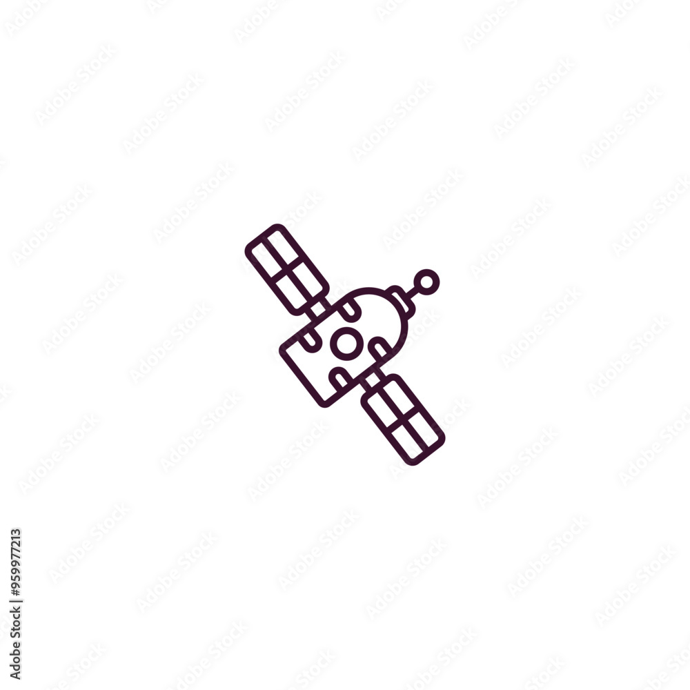 Poster space module outline icon. Linear vector from astronomy concept. Thin line space module icon isolated on white background