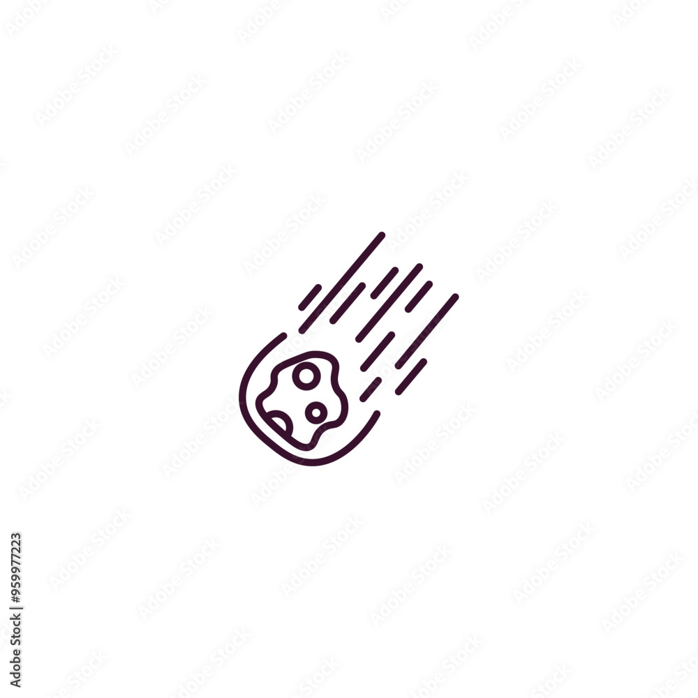 Poster meteorite falling outline icon. linear vector from astronomy concept. thin line meteorite falling ic