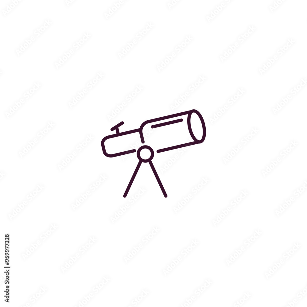 Poster telescope pointing up outline icon. linear vector from astronomy concept. thin line telescope pointi