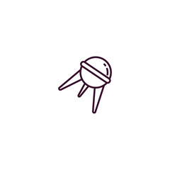 sputnik outline icon. Linear vector from astronomy concept. Thin line sputnik icon isolated on white background