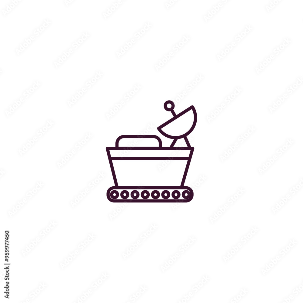 Poster moonwalker outline icon. linear vector from astronomy concept. thin line moonwalker icon isolated on